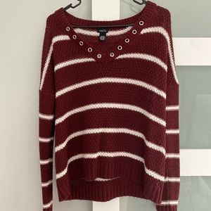 Maroon Striped Sweater